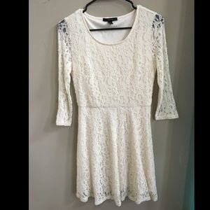 SOLD Forever 21 ivory lace skater dress.